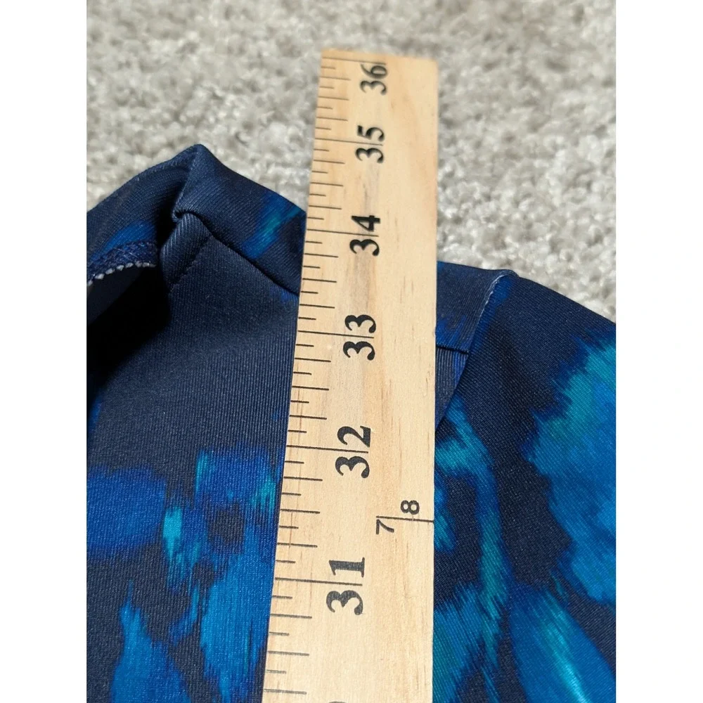 Daisy Fuentes Blue Floral Shift Dress Long Sleeve Evening Blue Combo Small NWT - Picture 3 of 8